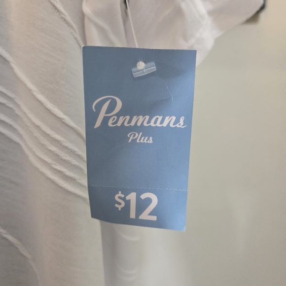 Penmans Elegant White Textured Women's Top Size 3X - Picture 4 of 6